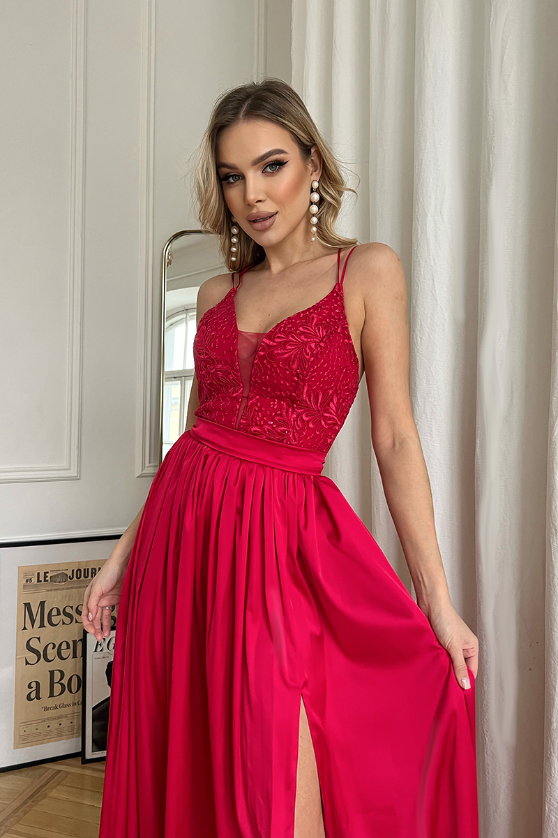 267-07-1 SUKIENKA SATYNOWA DŁUGA Sukienki eleganckie 5